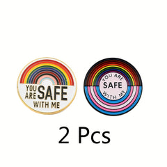 2pcs Rainbow Brooch Enamel Pin Metal Badge Girls Women