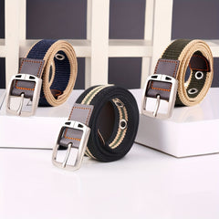Canvas Alloy Needle Buckle Braid Belt Fashionable Cowboy Overalls Belt