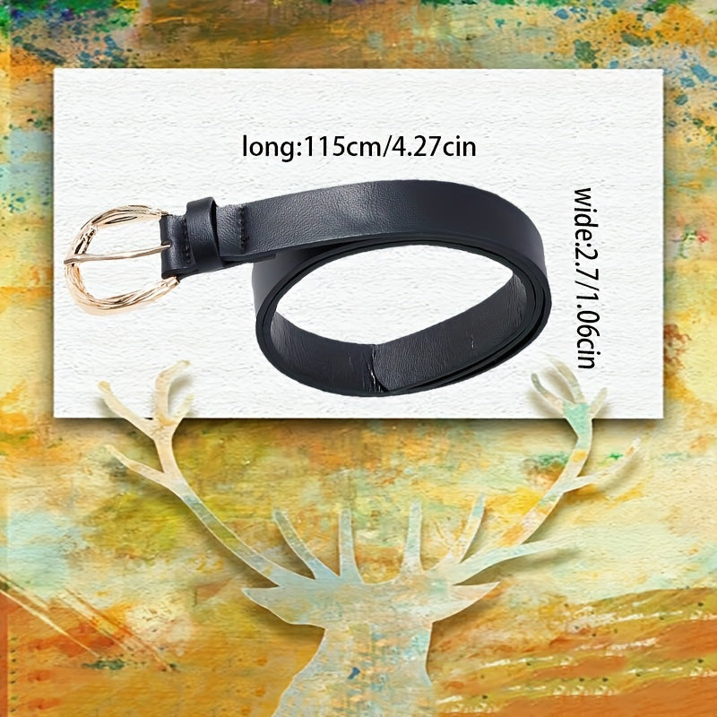 Retro Minimalist Casual Belt for Men, Round Belt with Jeans, Versatile