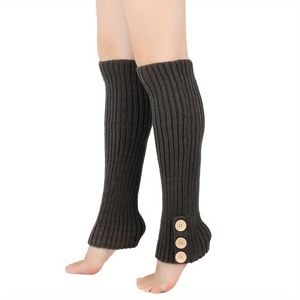 Striped Knit Leg Warmers Colorblock Knee High Socks