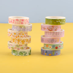 12 Rolls Cartoon Journal Washi Tape for Crafts Scrapbooking Gift Wrapping