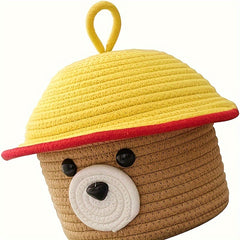 Bear Storage Basket Dog Toy Office Shopping Cotton Rope