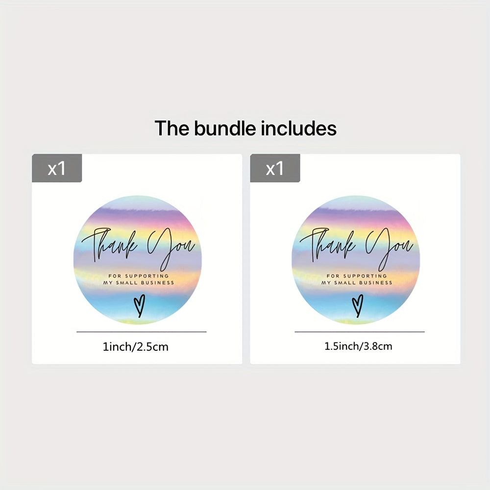 Rainbow Laser Adhesive Thank You Label Gift Decoration Sticker