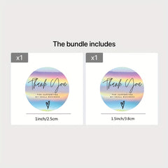 Rainbow Laser Adhesive Thank You Label Gift Decoration Sticker