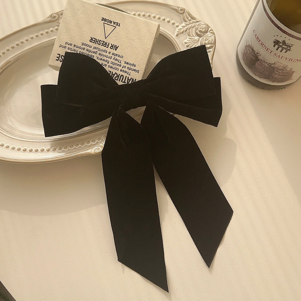 Custom Velvet Bridal Bow Headpiece with Rhinestone Accents