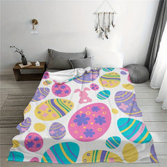 Egg Rabbit Flannel Blanket Soft Comfortable Holiday Gift