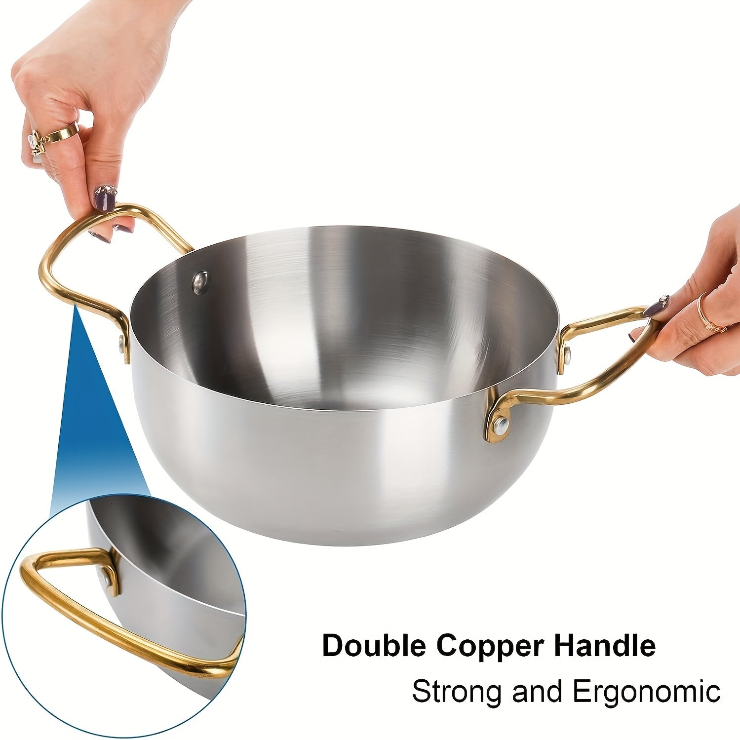 Stainless Steel Ramen Cooking Pot Pasta Stockpot with Double Handle