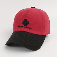 Lucky Clover Embroidery Baseball Cap Unisex Adjustable Sun Hat