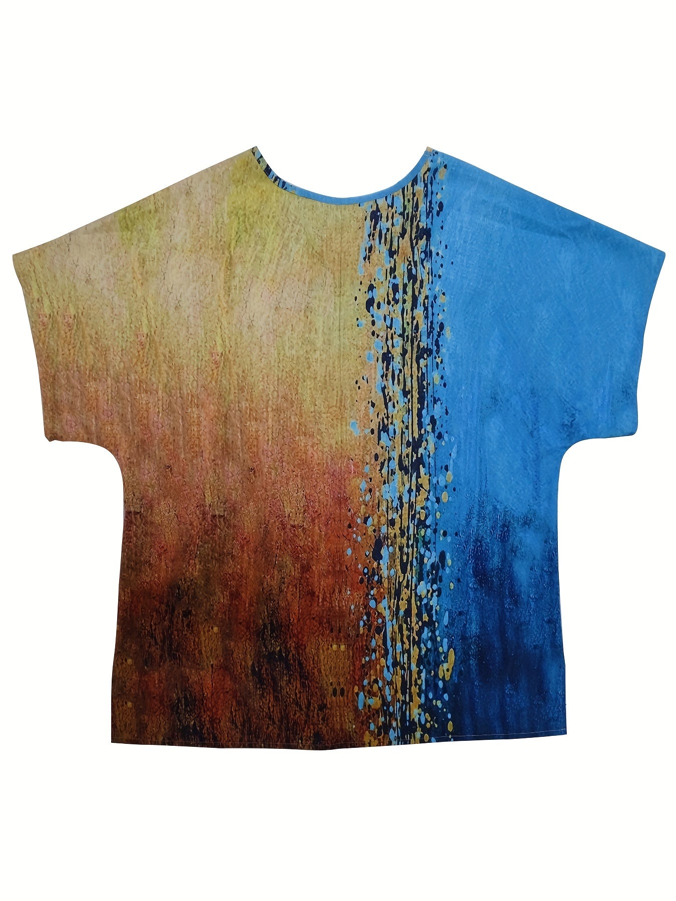 Colorblock Short Sleeve Round Neck T-shirt