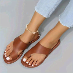 Women's Flat Sandals Faux Leather Casual Slides