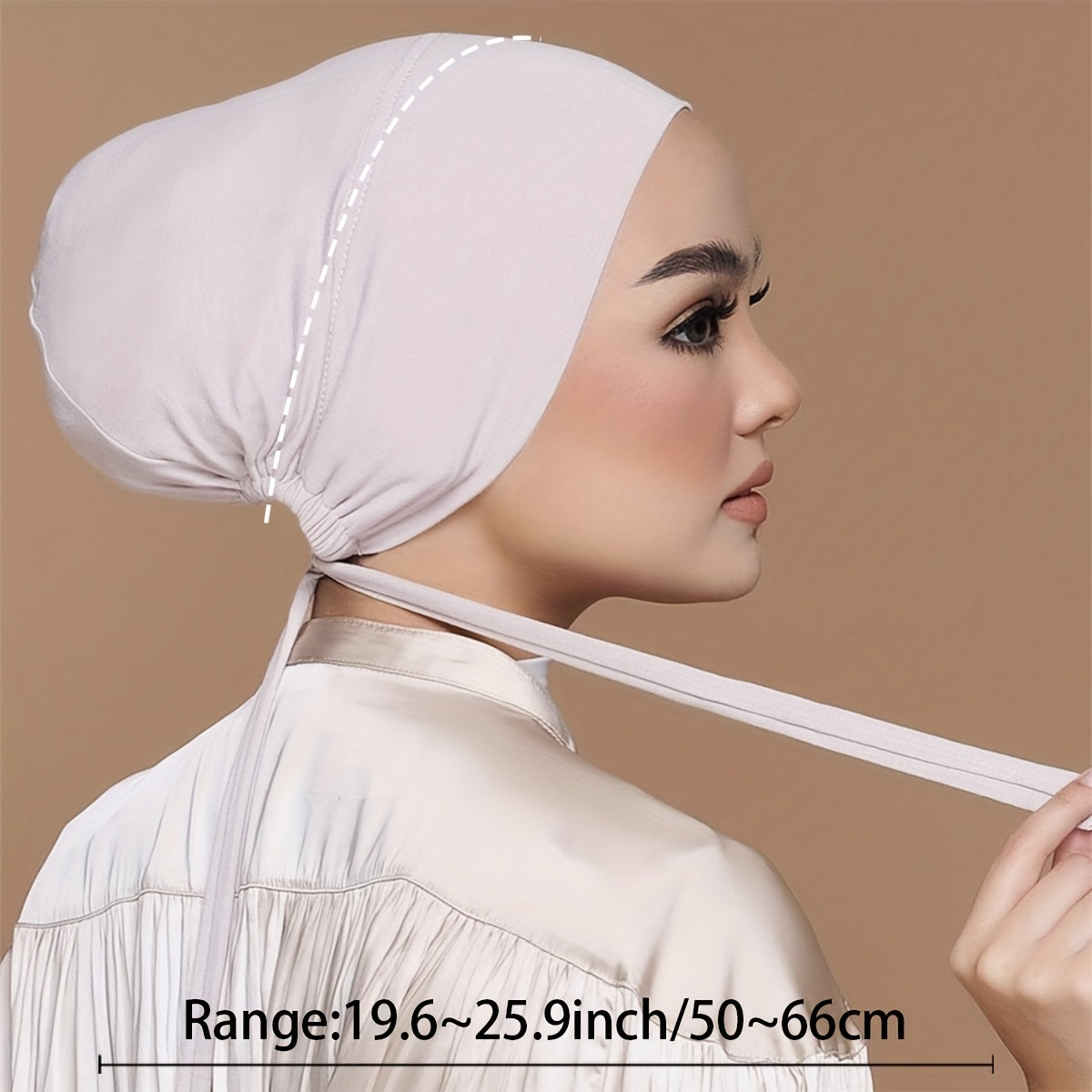 Solid Turban Elastic Headscarf Lace up Underscarf Women Hijab