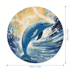 Cute Dolphin Gaming Mouse Pad for Girls - Non-Slip Round Mat
