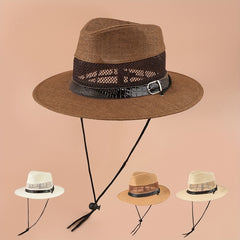 Vintage Mesh Hollow Fedora Cap Sunscreen Cowboy Hat