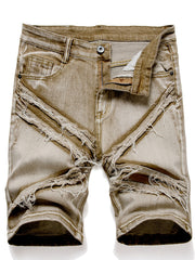 Y2k Creative Tassels Denim Shorts Men's Casual Street Style