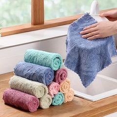 5pcs Microfiber Dish Cloths Absorbent Towels Strong Stain Removal