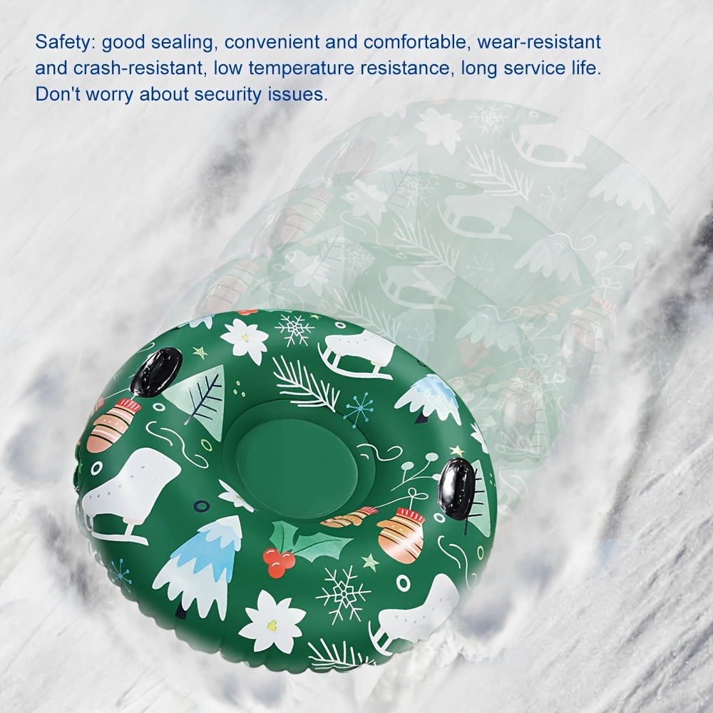 Christmas PVC Inflatable Skiing Ring Pad Coldproof Cushion