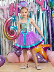 Girls Mermaid Costume Outfits Mermaid Tutu Dress With Headband