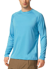 Men's UPF 50 Long Sleeve Rash Guard for Fishing Running Hiking