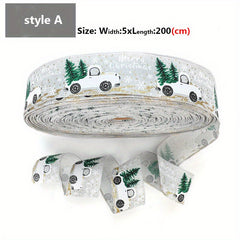 Wide Lined Rope Xmas Tree Truck Christmas Bow Ribbons