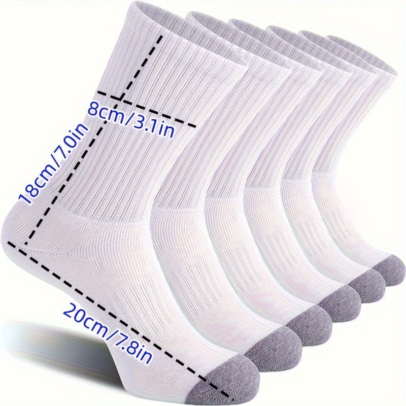 10 Pairs Striped Crew Socks for Autumn Winter