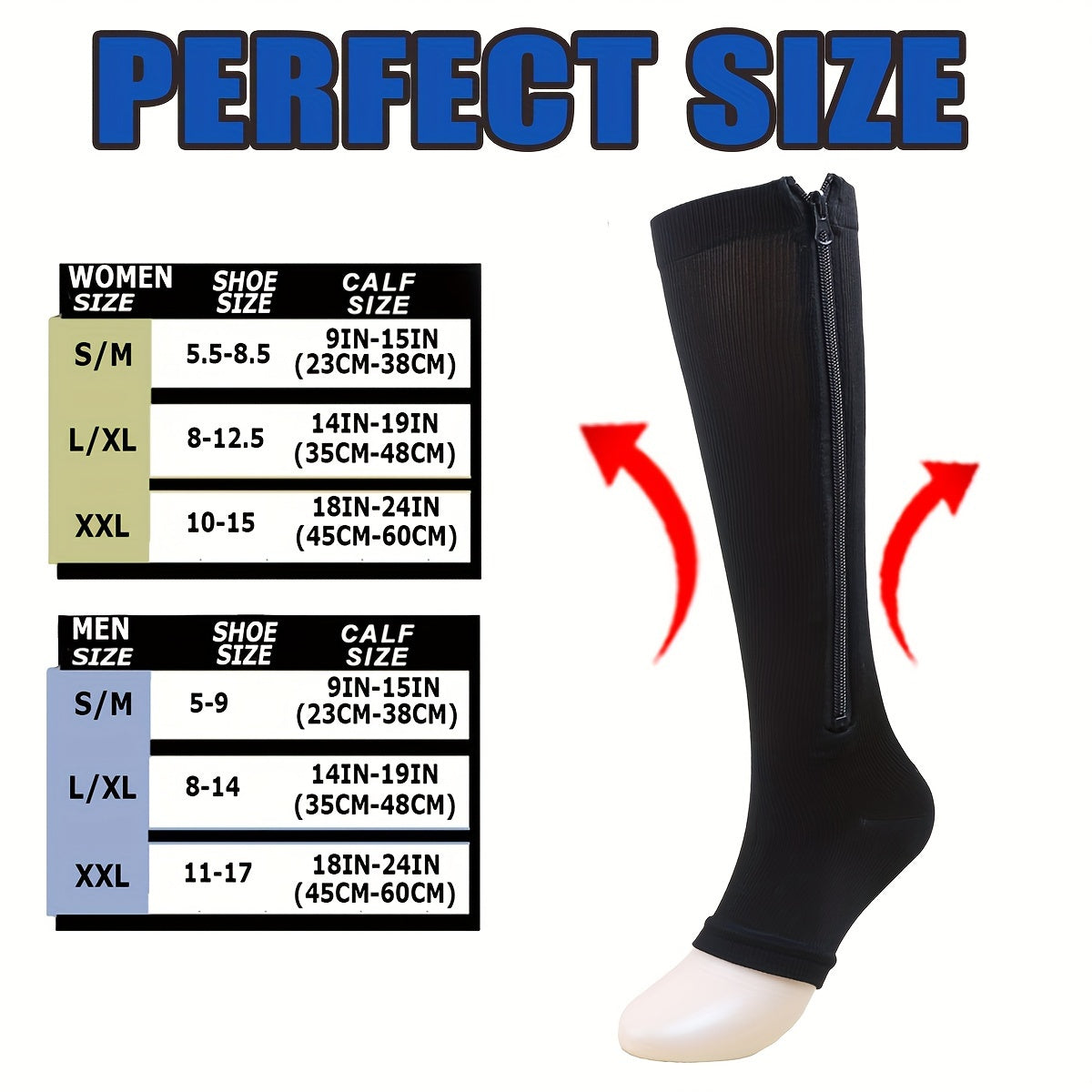 Copper Compression Socks Open Toe 10-20 mmHg Knee High Compression Socks