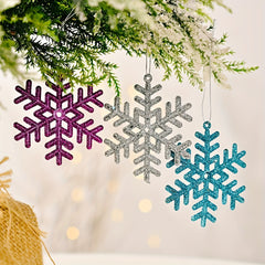 6pcs Christmas Snowflake Pendants Xmas Tree Decorations