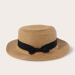 Bow Tie Straw Hat For Women Ladies Chinese Year Christmas For Her