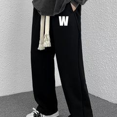 Men's Loose Fit Letter W Drawstring Pants Spring/Fall