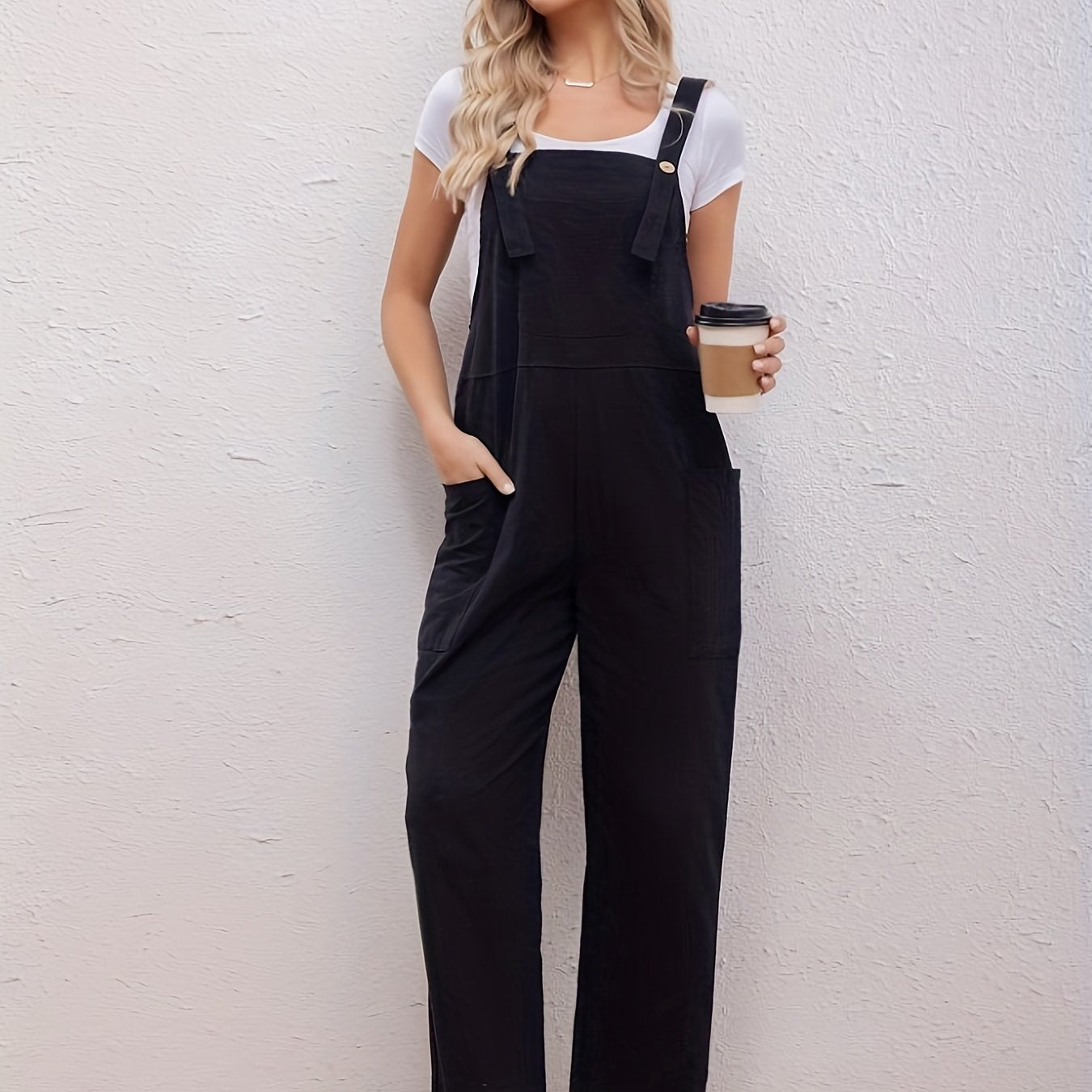 Sleeveless Jumpsuit With Pockets Women's Clothing