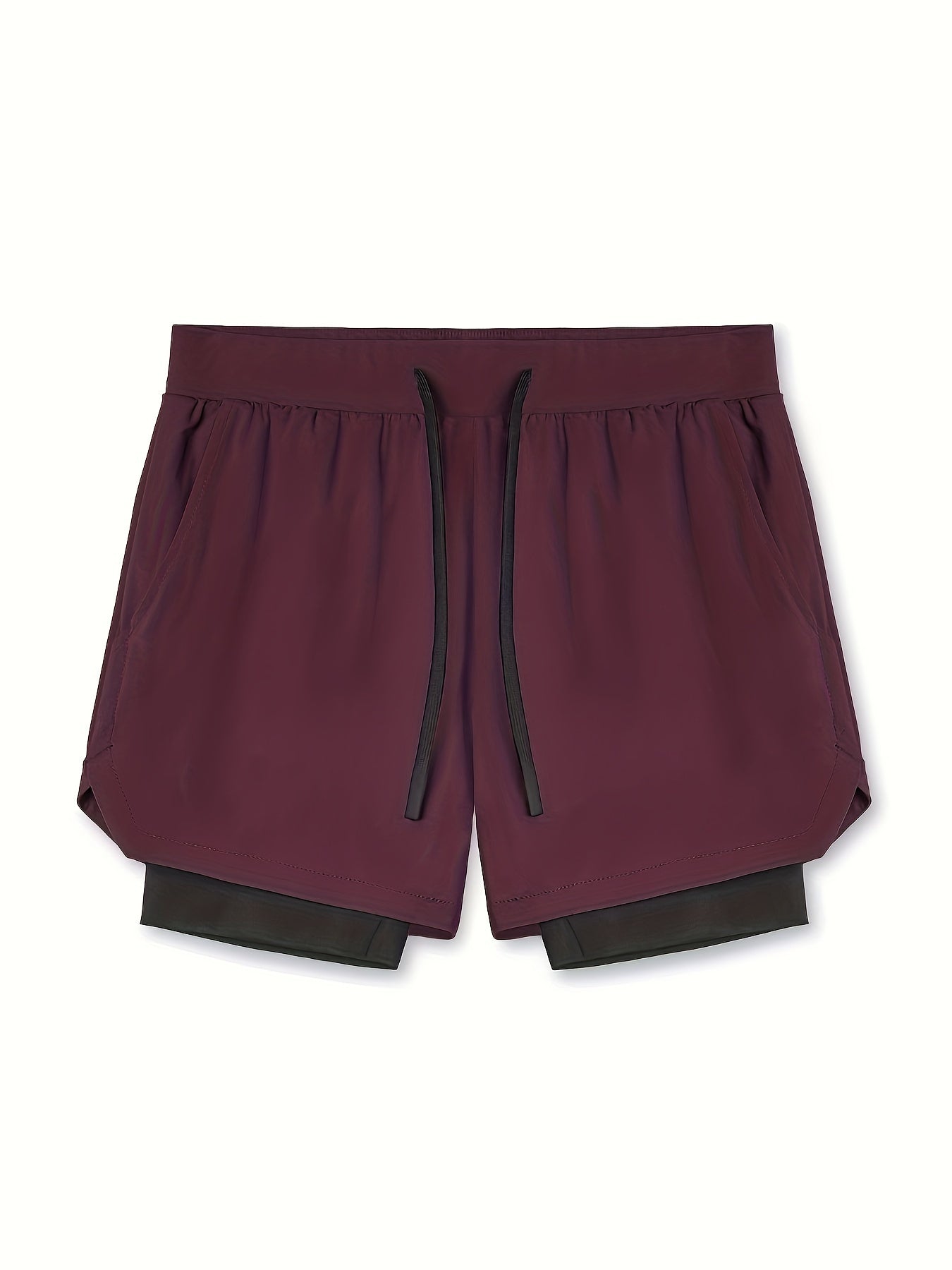 Men's Double Layer Sports Shorts with Pocket