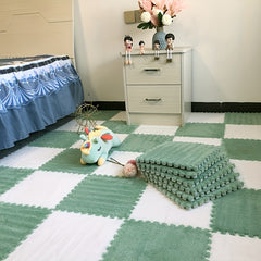 12pcs Plush Puzzle Floor Mat Bay Window Mat Seat Squares
