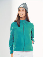 Casual Sweatshirt Jacket Mock Neck Zipper Pockets Sports Coat