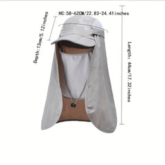 Sunscreen Bucket Hat With Large Shawl - Outdoor Men's Quick-drying Cap