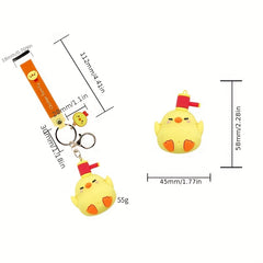 Cartoon Chicken Dll Keychain Bag Car Key Pendant Halloween Gift