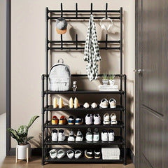 Floor To Floor Clothes And Hat Rack Shoe Rack Integrated Combination