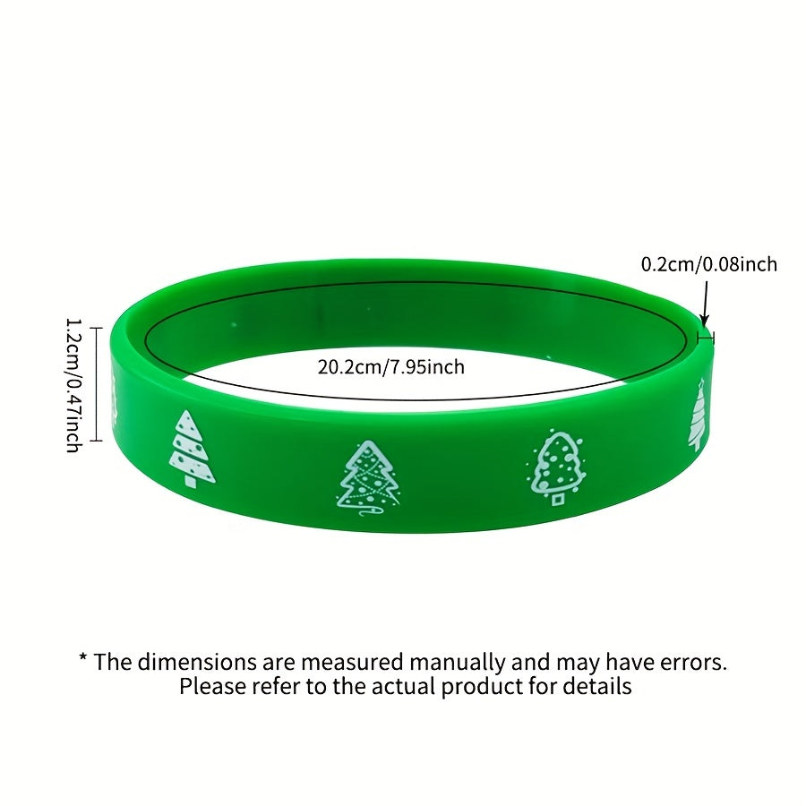 Colorful Rubber Bracelet 6 Pack Christmas Elements Gift