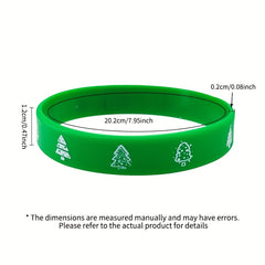 Colorful Rubber Bracelet 6 Pack Christmas Elements Gift