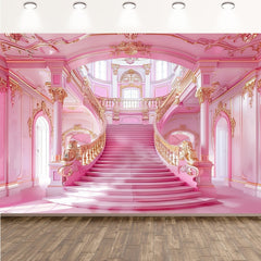 Pink Castle Photography Backdrop for Birthdays & Weddings