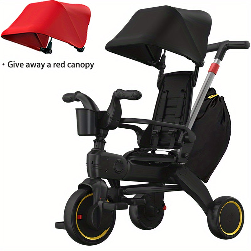 5-In-1 Foldable Trike For Toddlers Ages 10 Months-4 Years Gray