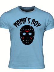 Men's Mama's Boy Print T shirt Crew Neck Tee Men's Clothing For Summer