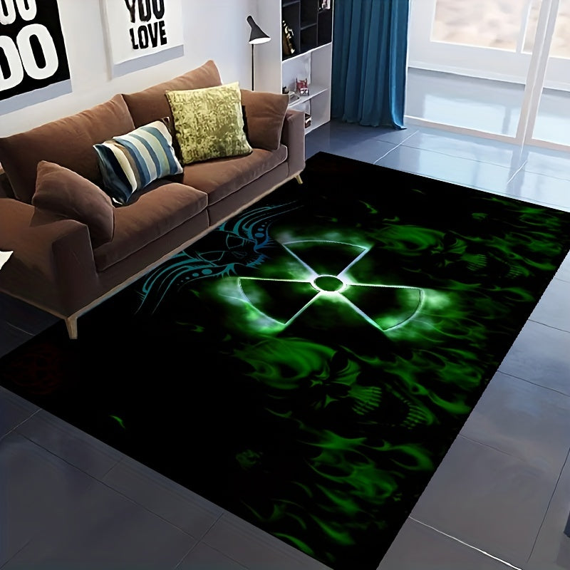 Nuclear Skeleton Halloween Rug Non-slip Resistant Machine Washable