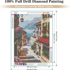 5D Scenery Diamond Art Kit for Adults - Street Scene Full Drill Diamond Dots