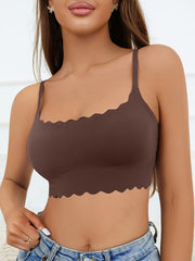Scallop Trim Wireless Bra Stretch Intimates Lingerie