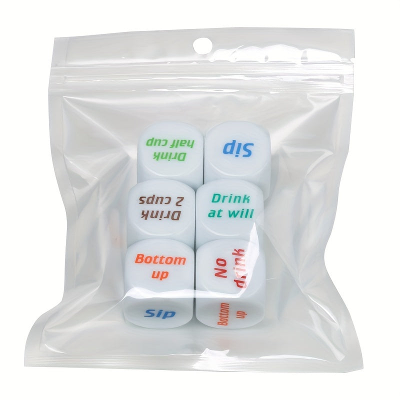 6pcs Printing Drinking Dice For Family Friends