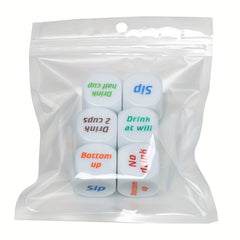 6pcs Printing Drinking Dice For Family Friends