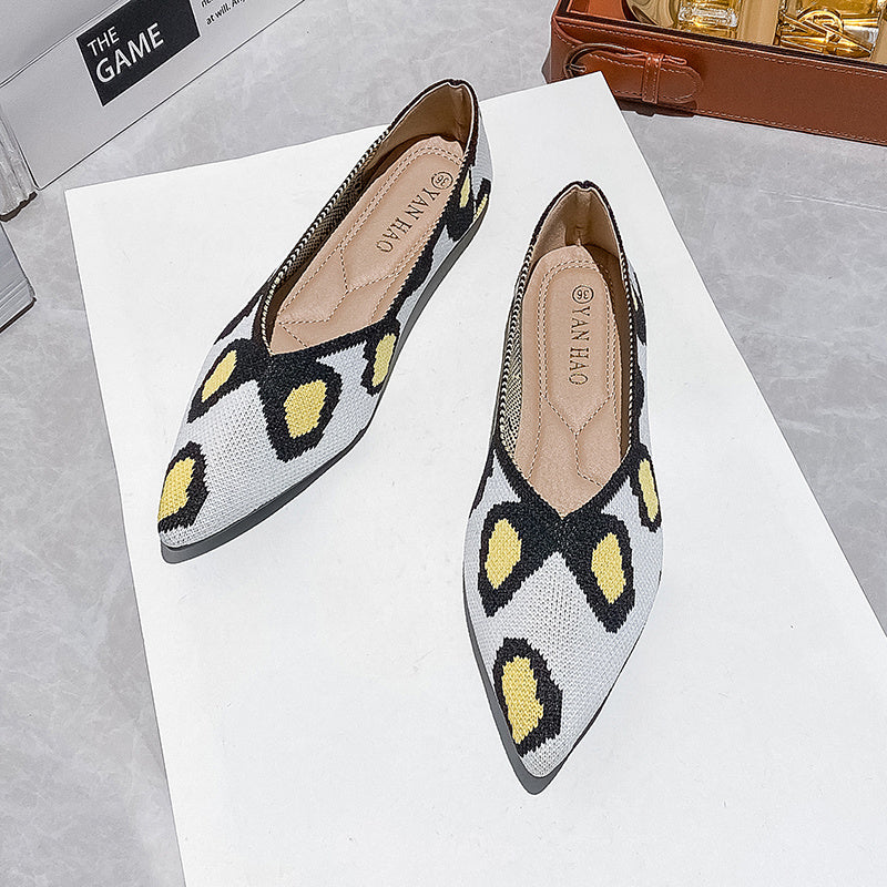 Women's Breathable Slip-On Flat Shoes Lightweight Knit Casual Footwear