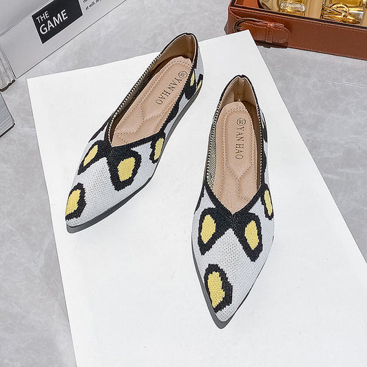 Women's Breathable Slip-On Flat Shoes Lightweight Knit Casual Footwear
