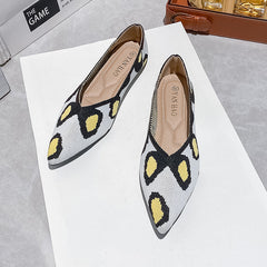 Women's Breathable Slip-On Flat Shoes Lightweight Knit Casual Footwear