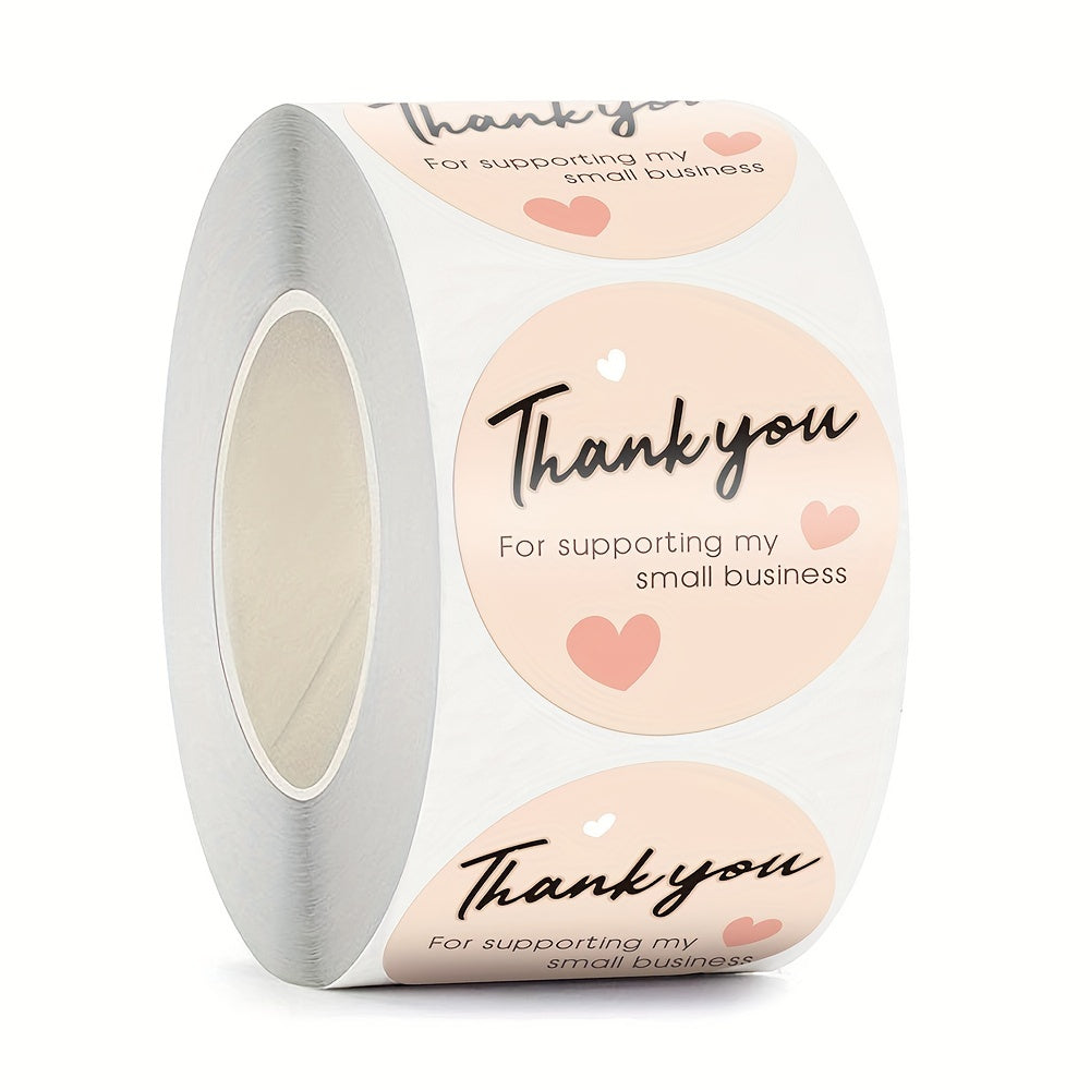 500 Pink Thank You Stickers for Small Businesses