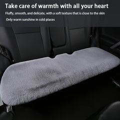 3pcs Grey Plush Car Cushion Winter Supplies Thickened Plush Auto Cushion